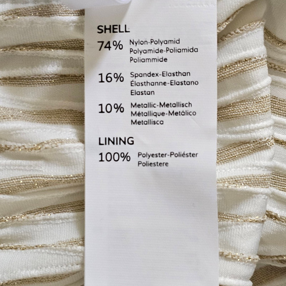 Cupshe One Piece Bathing Suit Size M Tan/White Gold Glitter - Picture 5 of 9